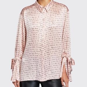Elegant Pink Script Blouse